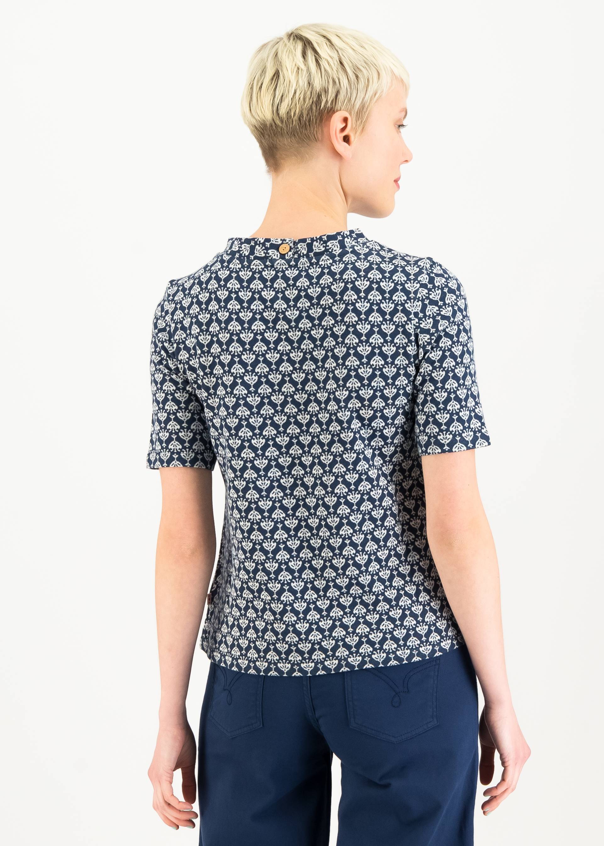 Shirt Tiny Sixties Crew, vintage blue flower tapestry, Shirts, Blau