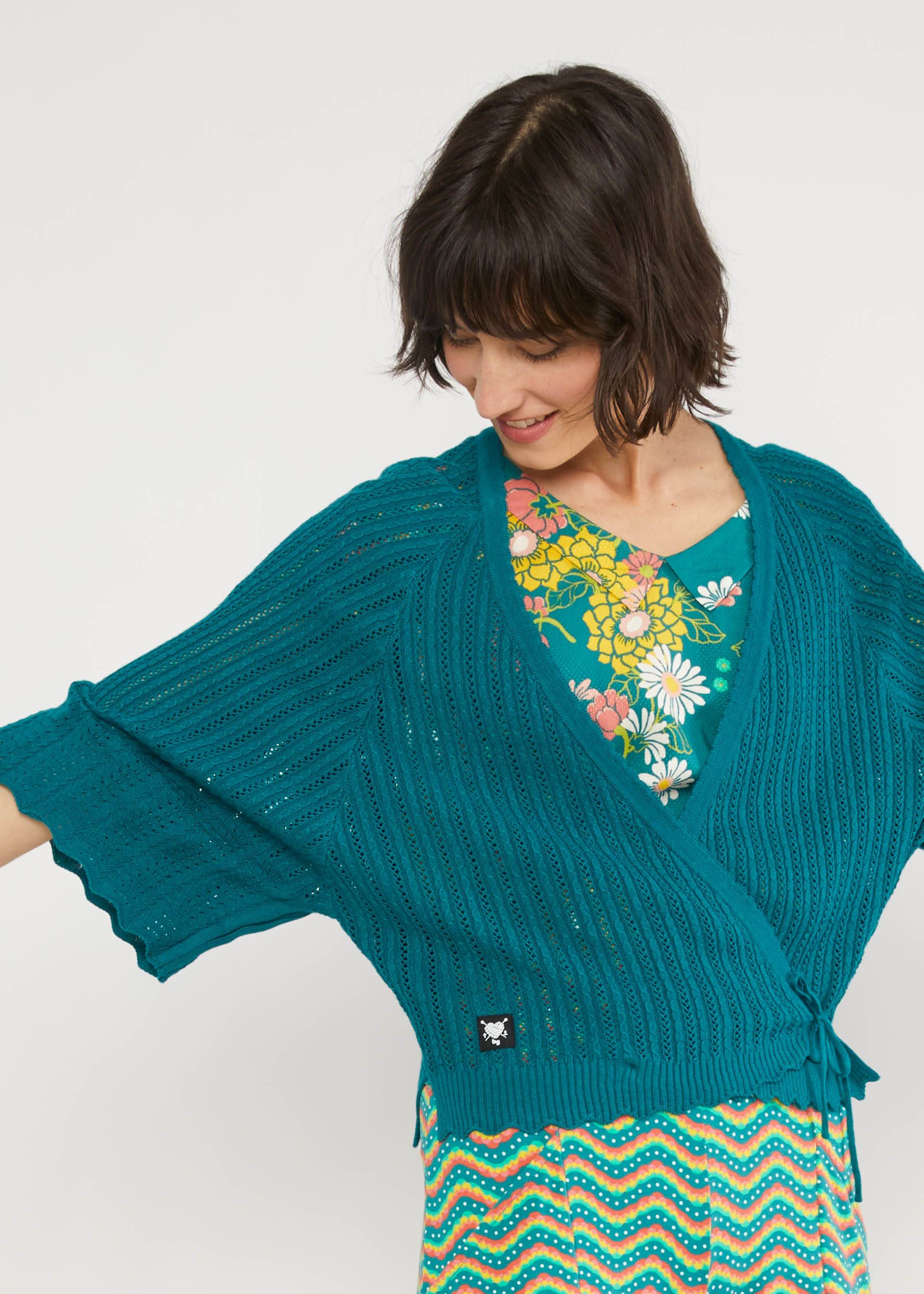 Sommer Cardigan Fairy Wrap, wetland green knit, Cardigans, Grün