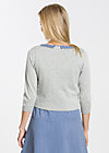 logo knit 3/4 sleeve cardigan, casual grey, Knitted Jumpers & Cardigans, Grey