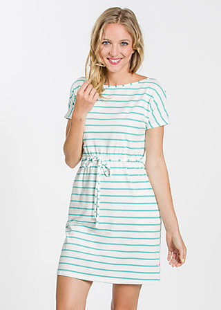 logo shortsleeve dress, white stripes, Kleider, Weiß