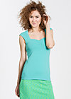 logo sleeveless top, flying to the sky, Shirts, Turquoise