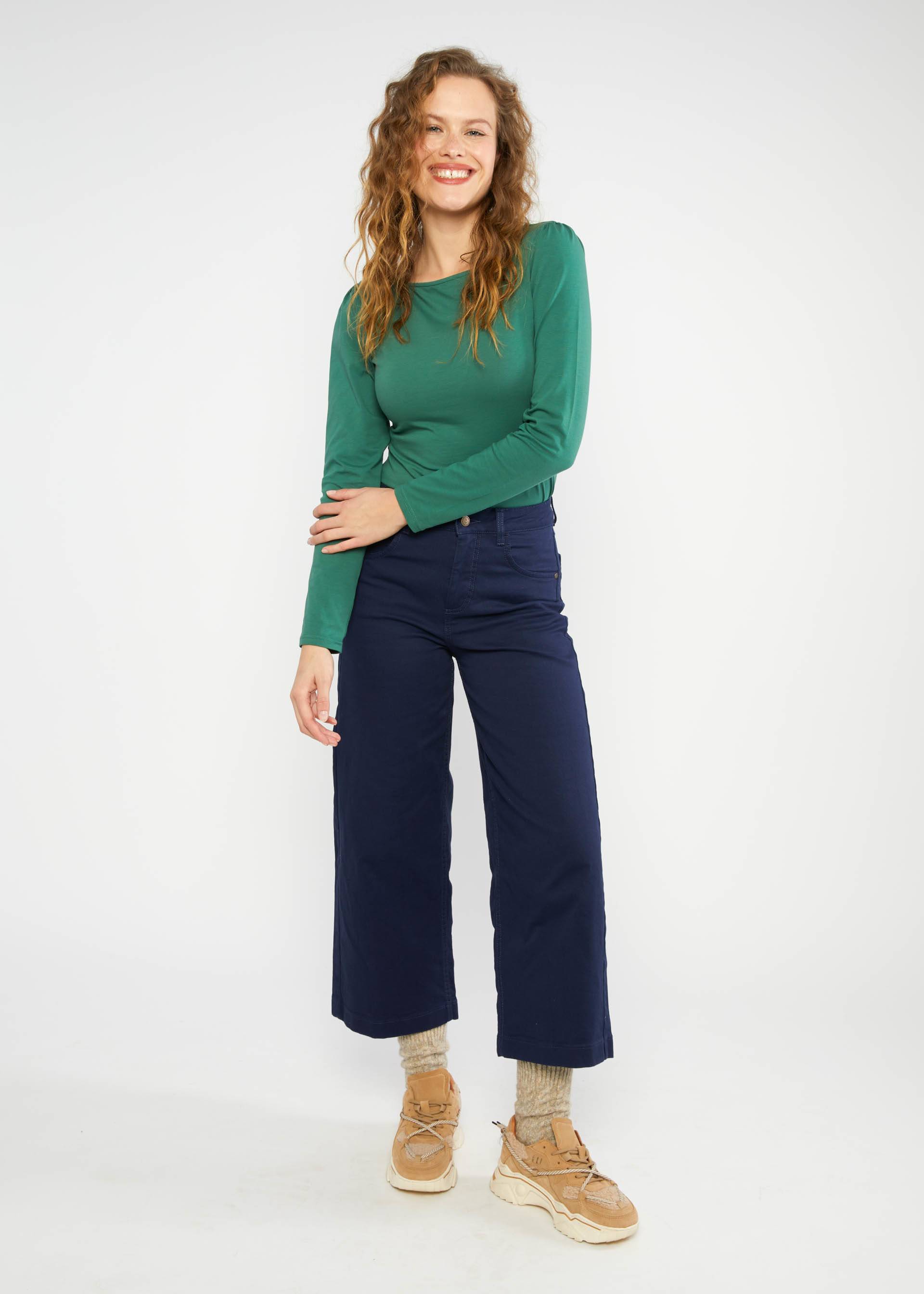Trousers High Waist Culotte, academic blue, Trousers, Blue