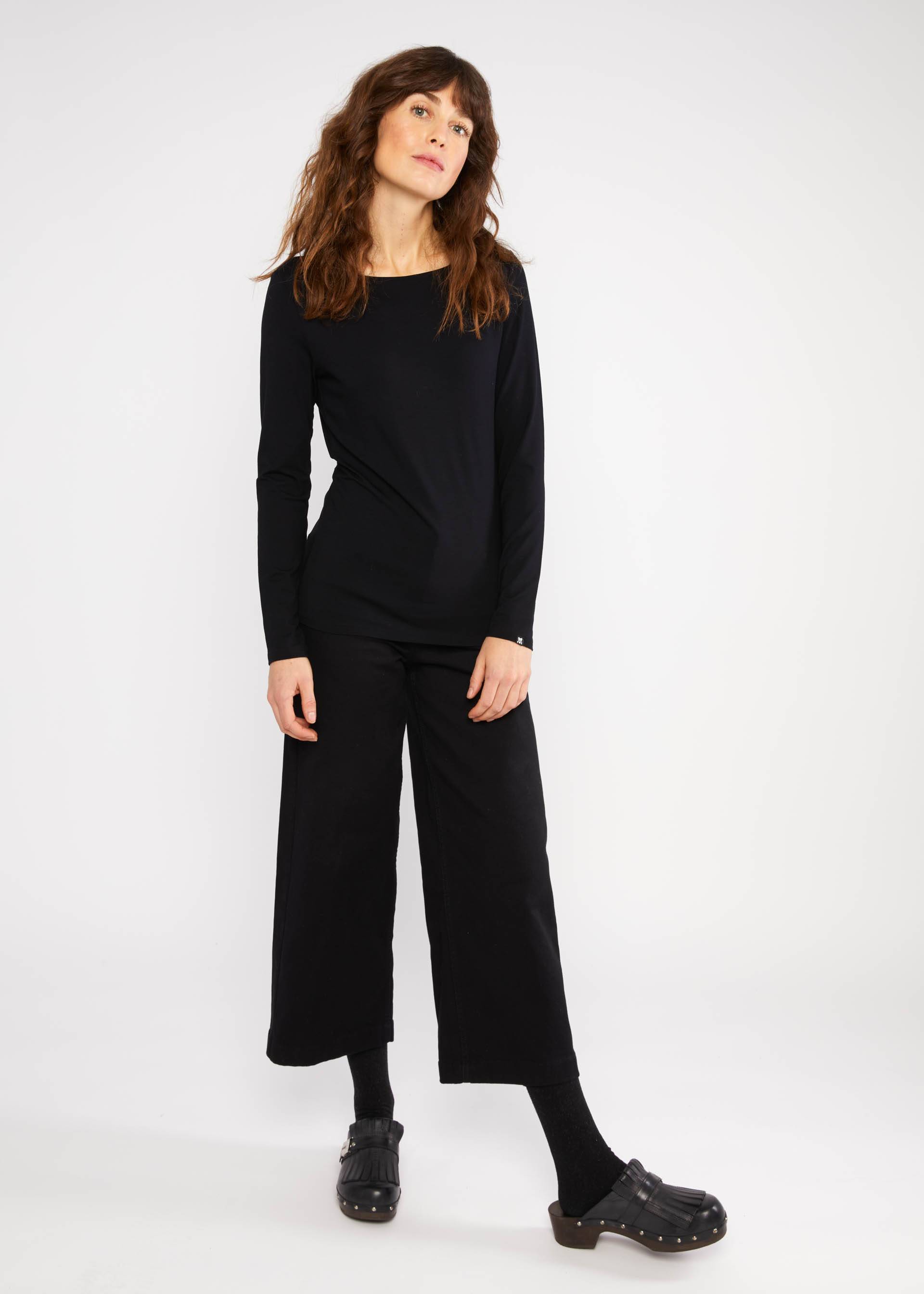 Hose High Waist Culotte, black cutie, Hosen, Schwarz