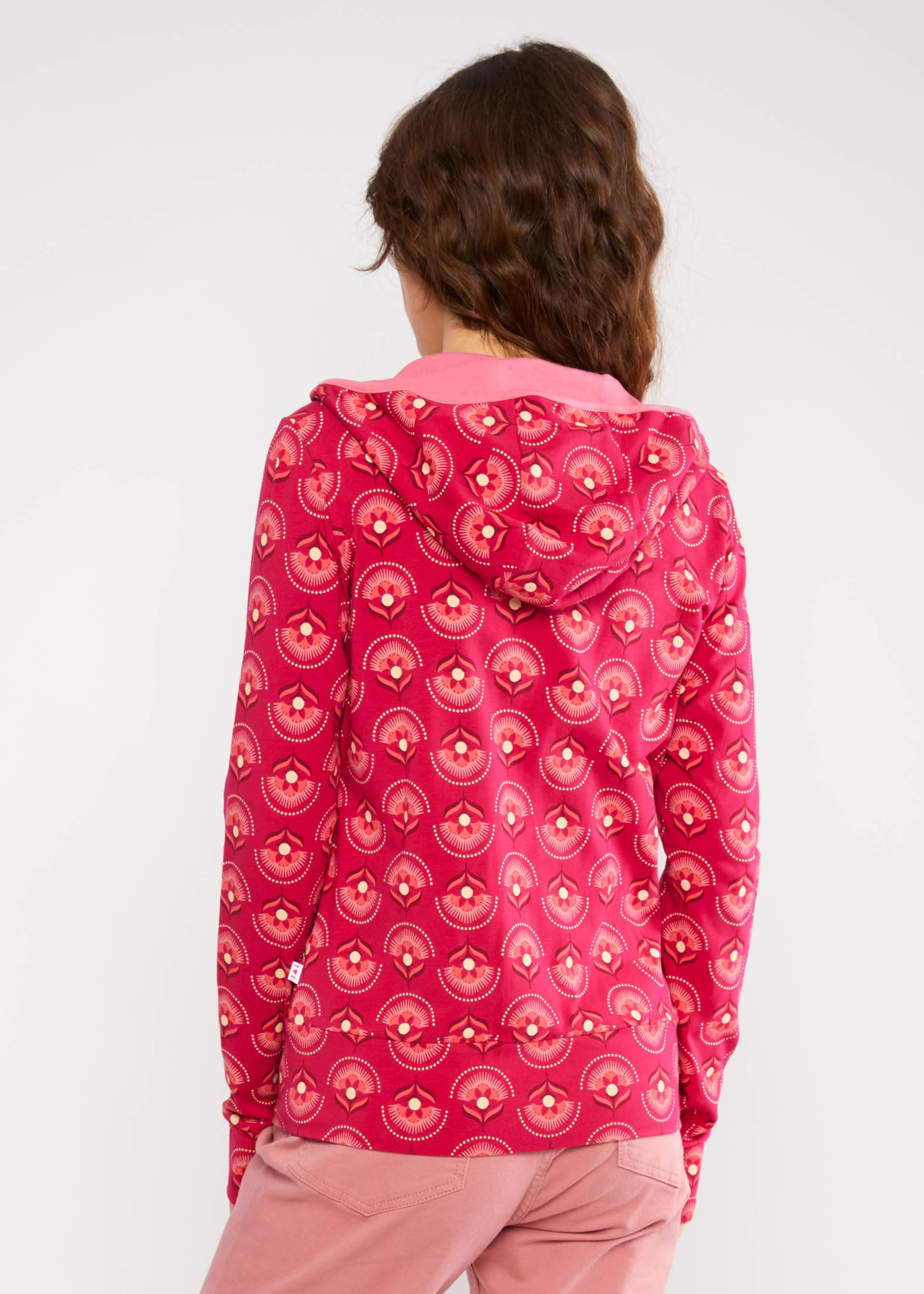 Zip-up Hoodie Scuba Duba Zip up, delightful flower dance, Sweatshirts & Hoodies, Red