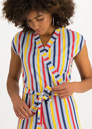 Jumpsuit Hello Fritjes Culotte, strisce colorate, Hosen, Blau