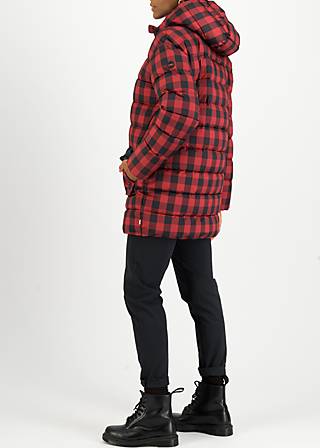 Winter jacket Cloud Stepper long, have a fable check, Jackets & Coats, Red