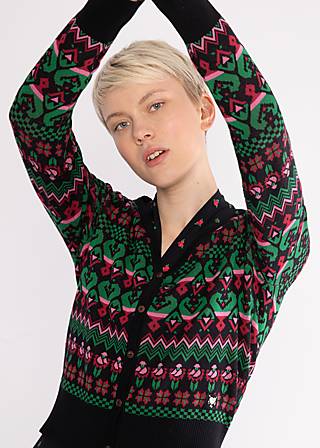 Cardigan Happy Heritage, bright winter fragments, Knitted Jumpers & Cardigans, Green