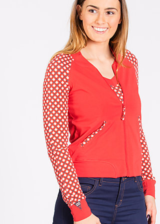 college candy, retro dotty, Zip jackets, Red