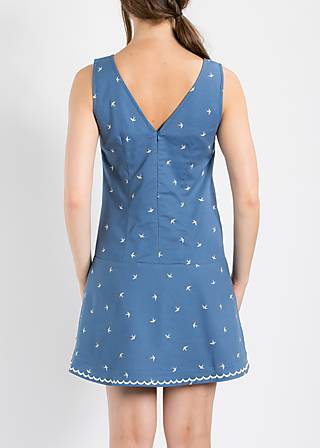 Summer Dress amusement mini robe, swarm of swallow, Dresses, Blue
