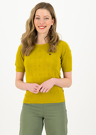 logo pully round neck 1/2arm, yellow heart anchor , Strickpullover & Cardigans, Gelb
