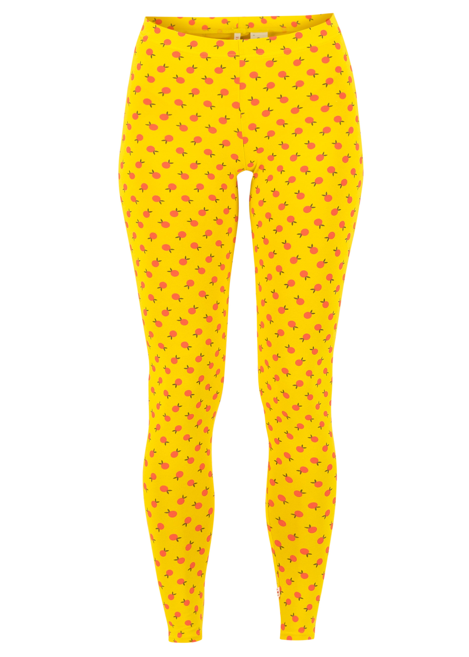Cotton Leggings who let the fox out, orange picking, Leggings, Yellow