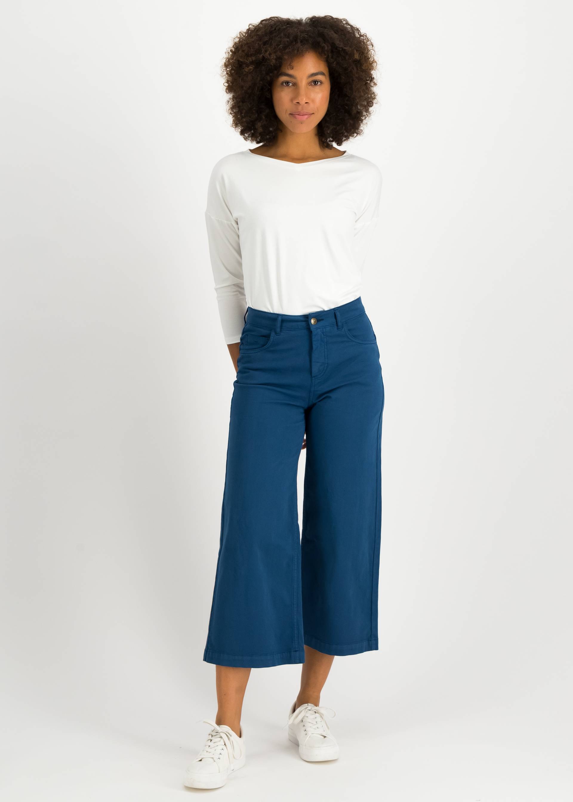 Hose High Waist Culotte, wild sea blue, Hosen, Blau