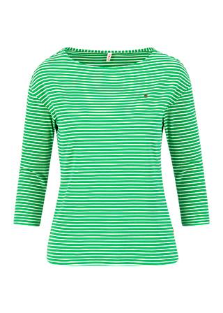 logo stripe 3/4 arm shirt, green tiny stripe, Tops, Green