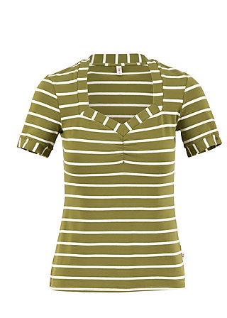 logo stripe t-shirt, stripe of nature, Tops, Green