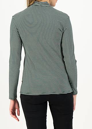 Longsleeve lonely lips turtle , deep forest stripes, Shirts, Grün