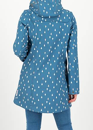 Soft Shell Jacket wild weather long anorak, baltic sea drops, Jackets & Coats, Blue