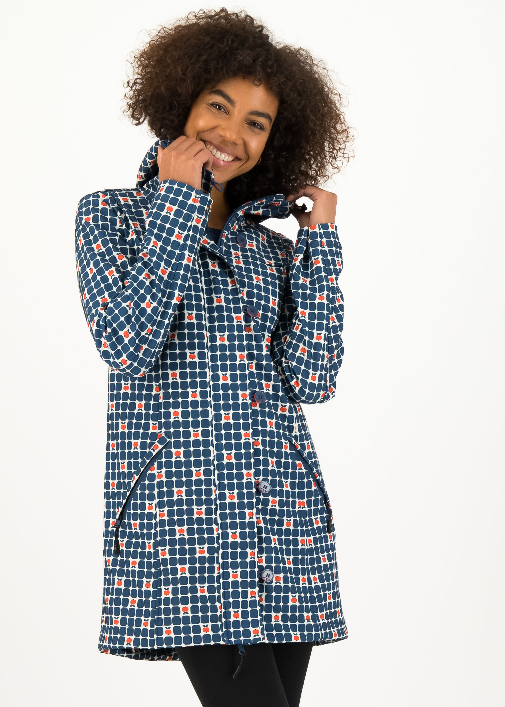 Soft Shell Jacket wild weather long anorak, apple turnover, Jackets & Coats, Blue