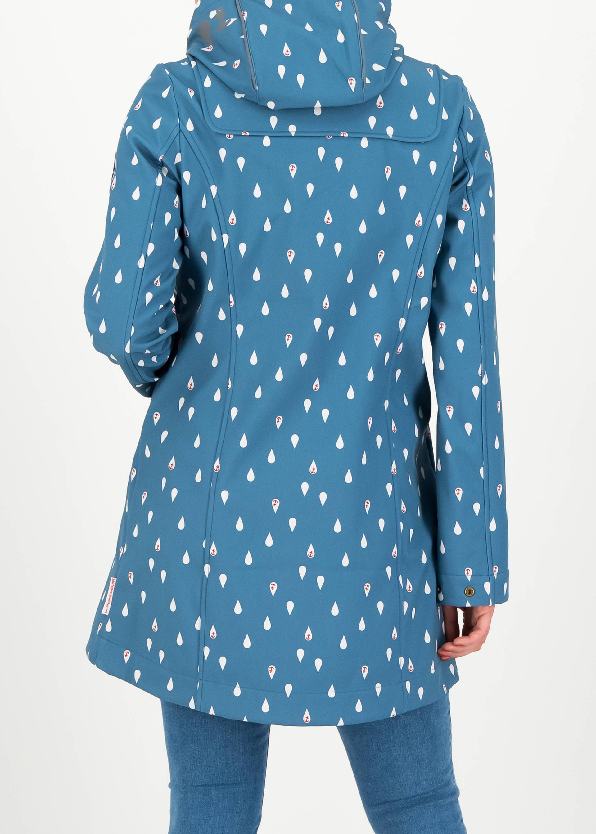 Soft Shell Jacket wild weather long anorak, baltic sea drops, Jackets & Coats, Blue