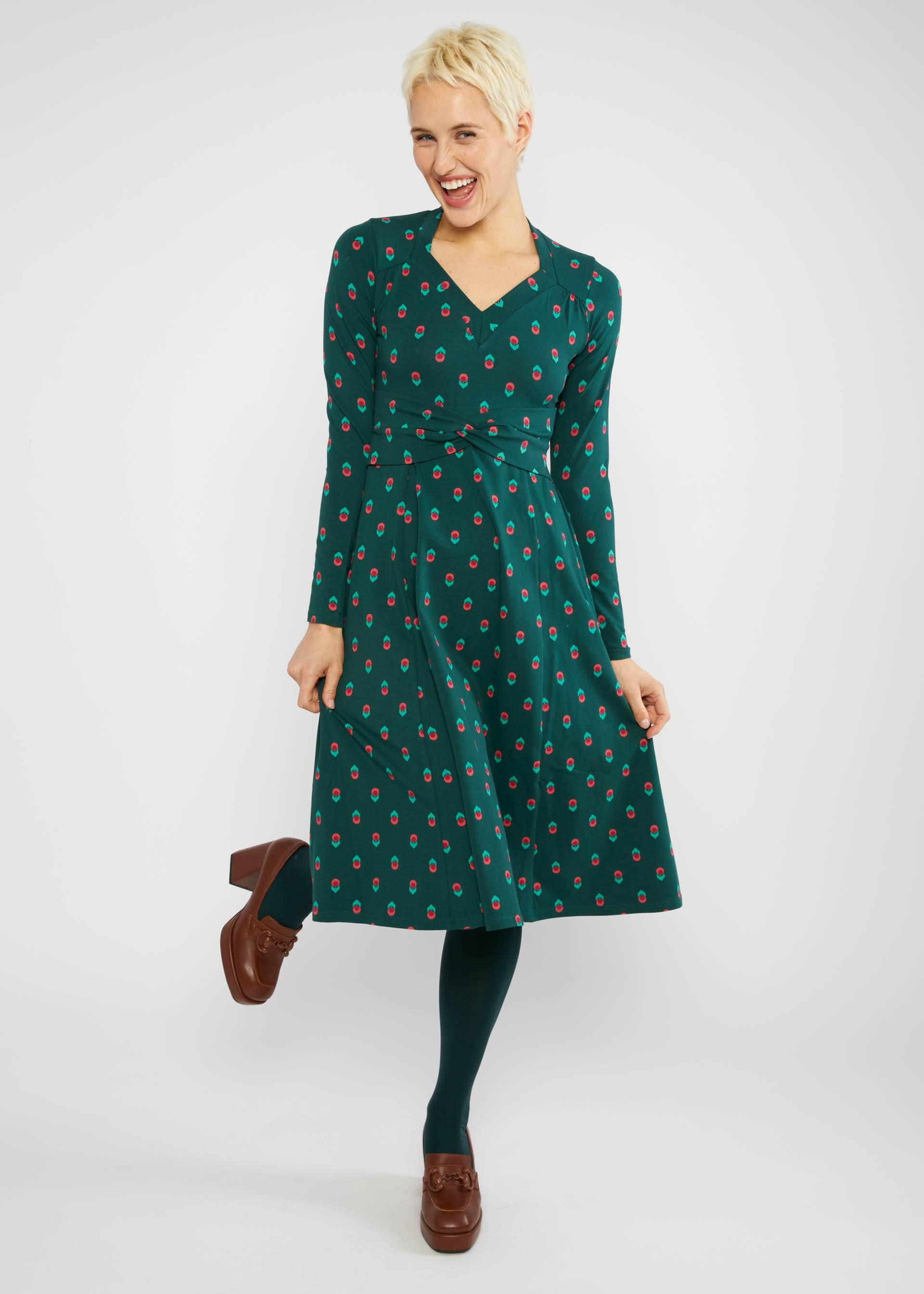 Jersey Dress Shake Rattle and Roll, mountain flower, Dresses, Green