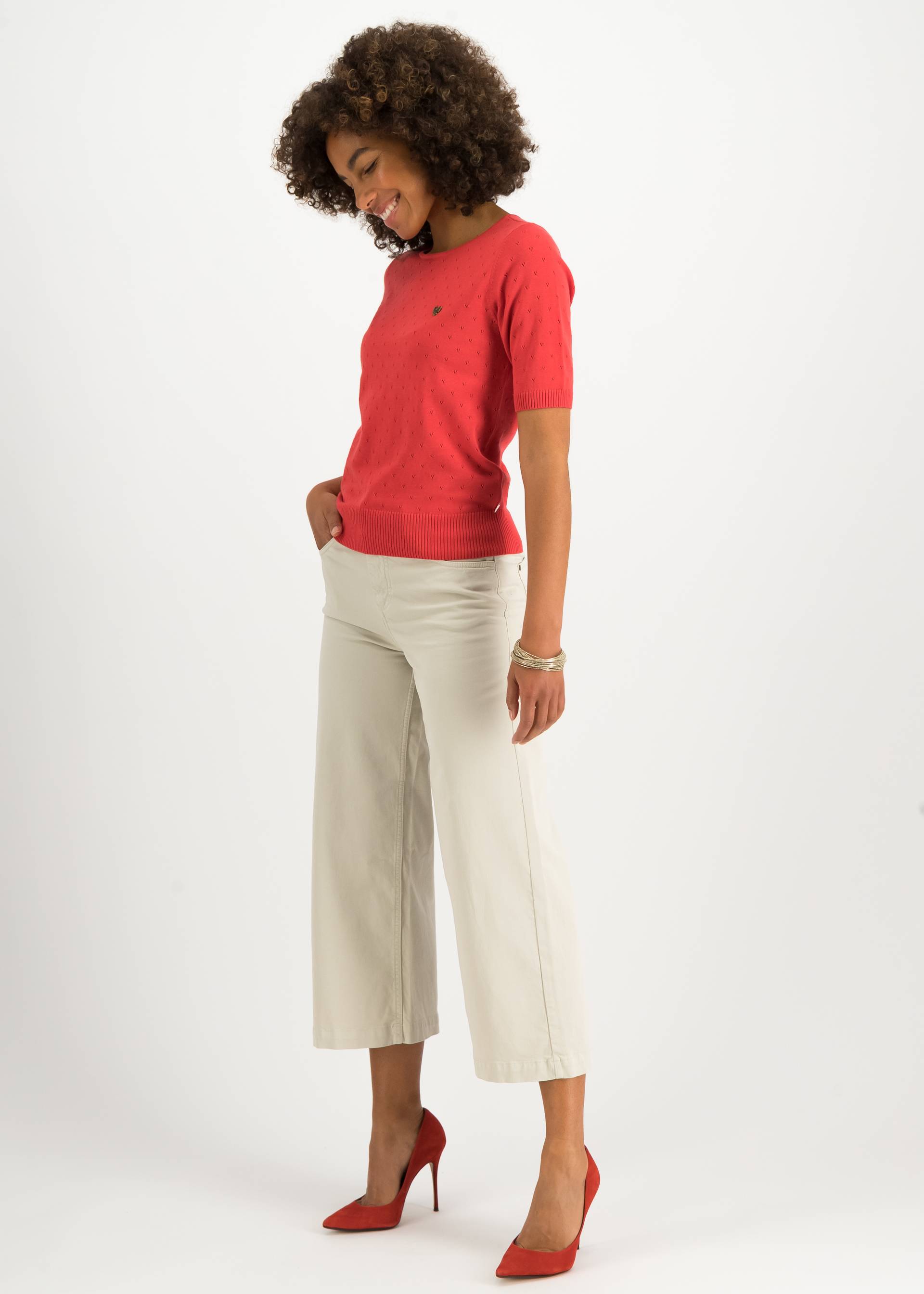 Strickpullover Pretty Preppy Crewneck, sweet like cherry dots, Strickpullover, Rot