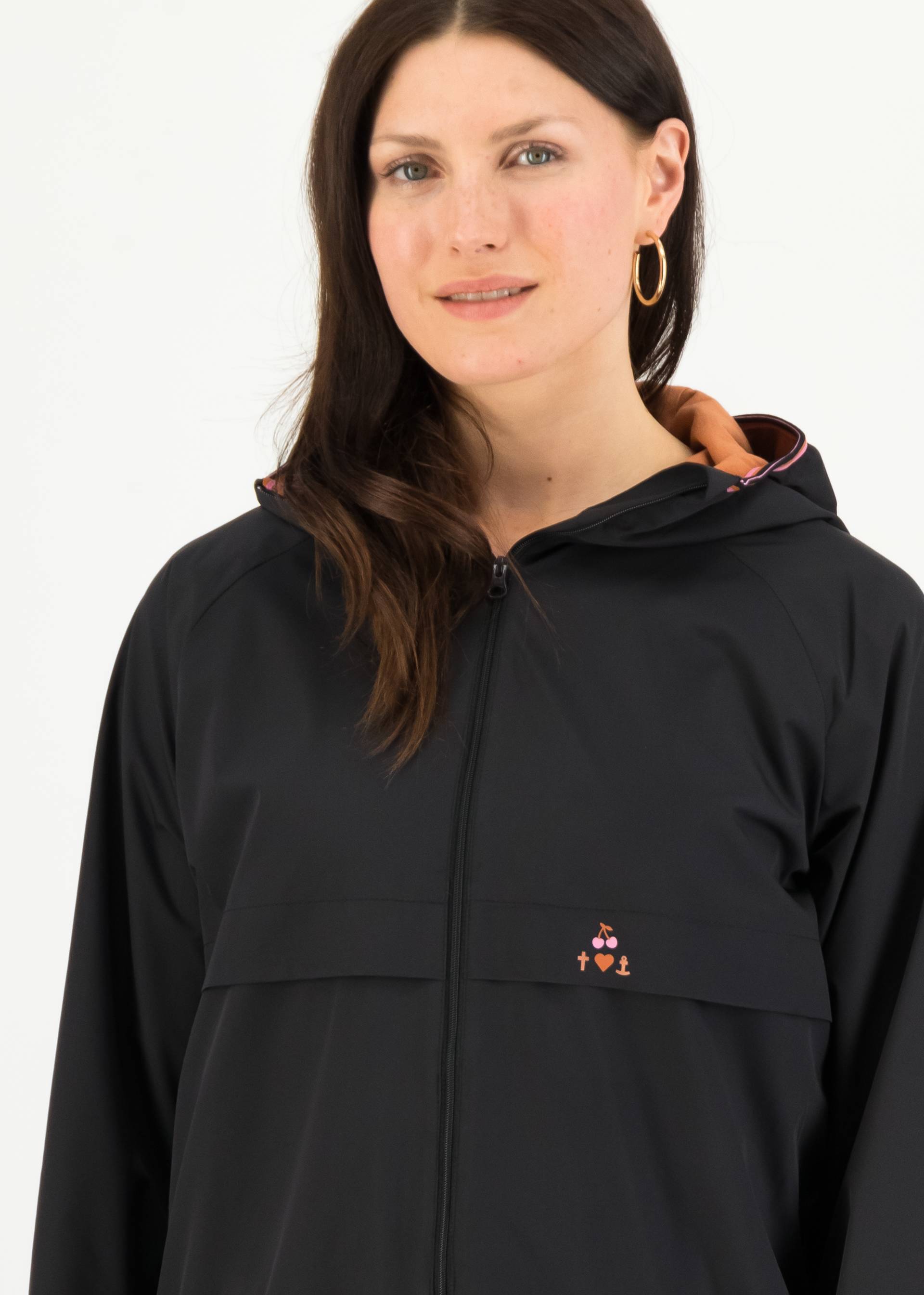 Windbreaker Jacket Windbraut Long, black midnight hour, Jackets & Coats, Black