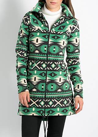 Fleece Jacket iconic shell longzip, the eye of wisdom, Green