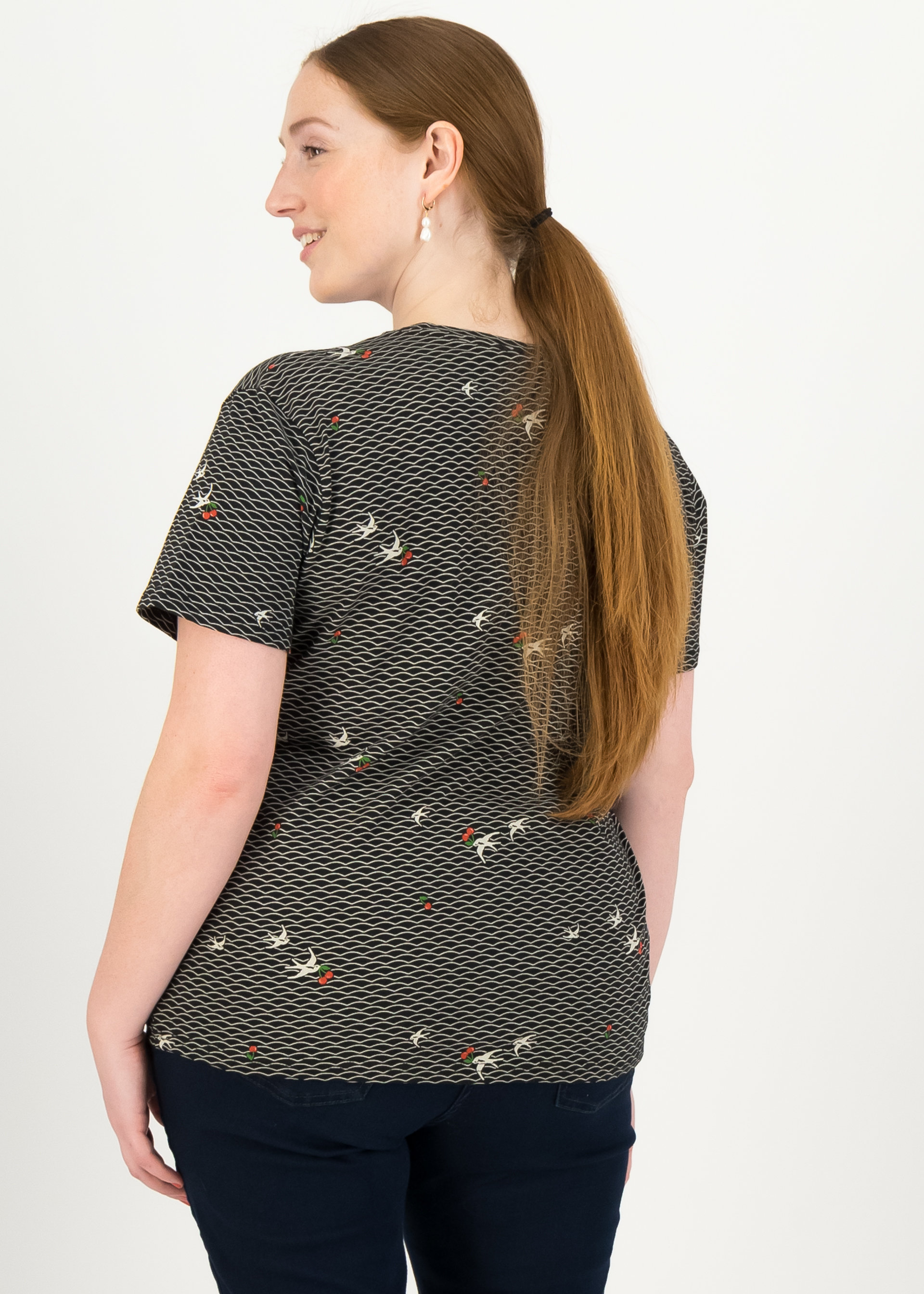 T-Shirt diamond heart, zwaluw zee, Tops, Black