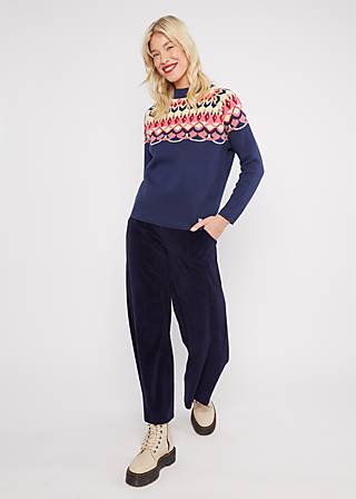 Knitted Jumper Cold Day Warm Heart, nostalgic island knit blue, Knitted Jumpers, Blue