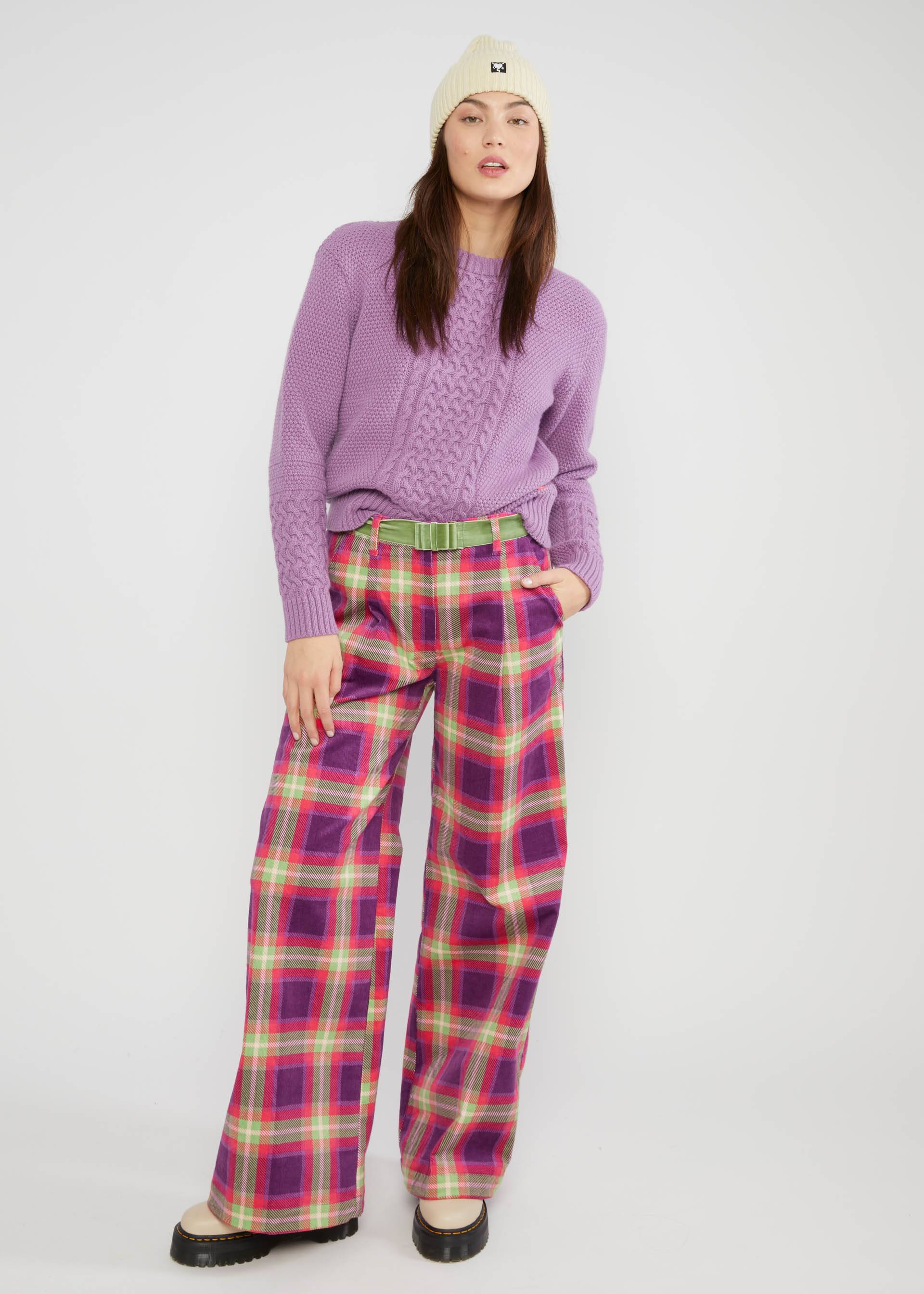 Cordhose Deedericksbockers, check on me, Hosen, Lila