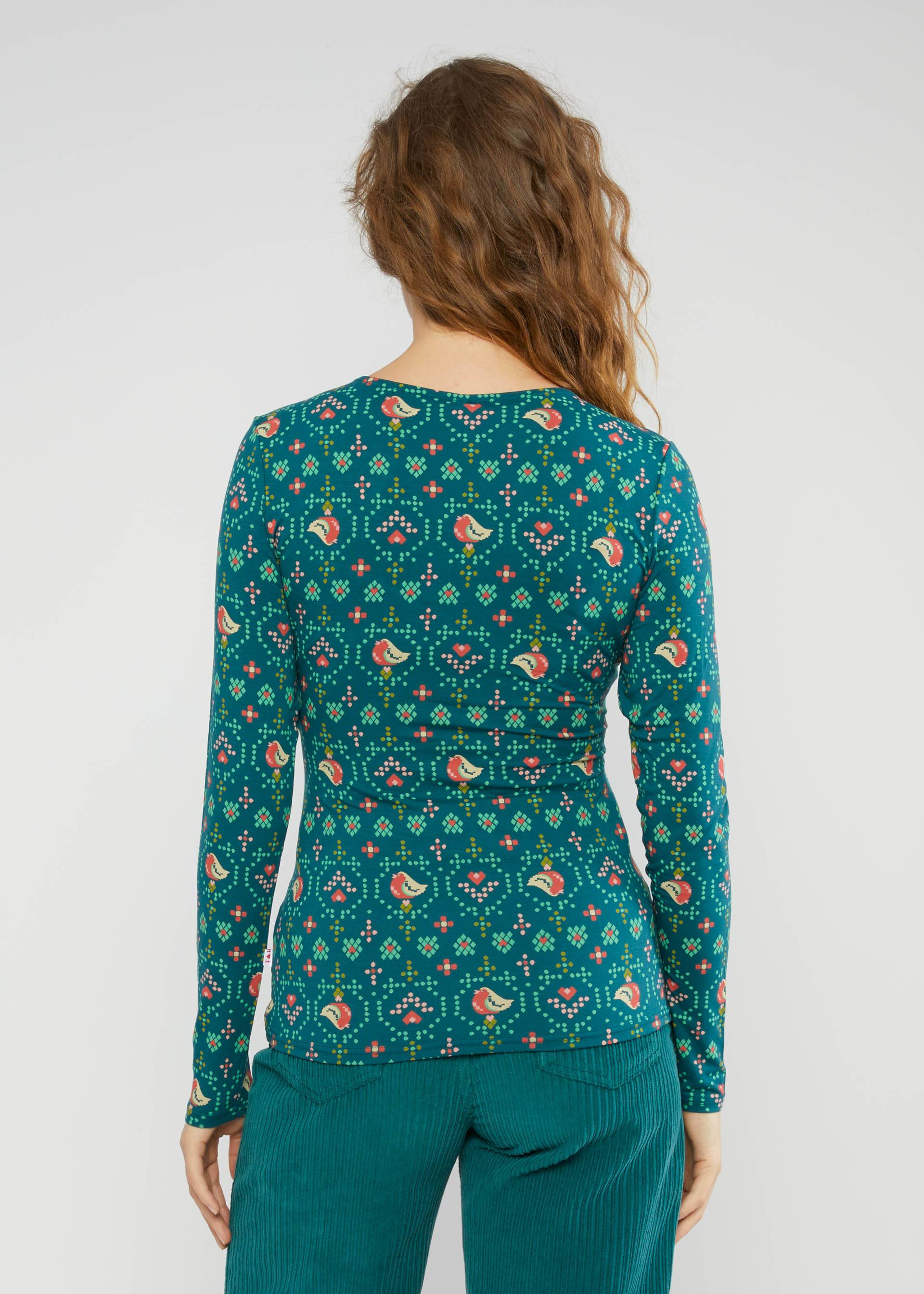 Longsleeve Hot Knot Lacy, birds of fair isle, Shirts, Gr&uuml;n