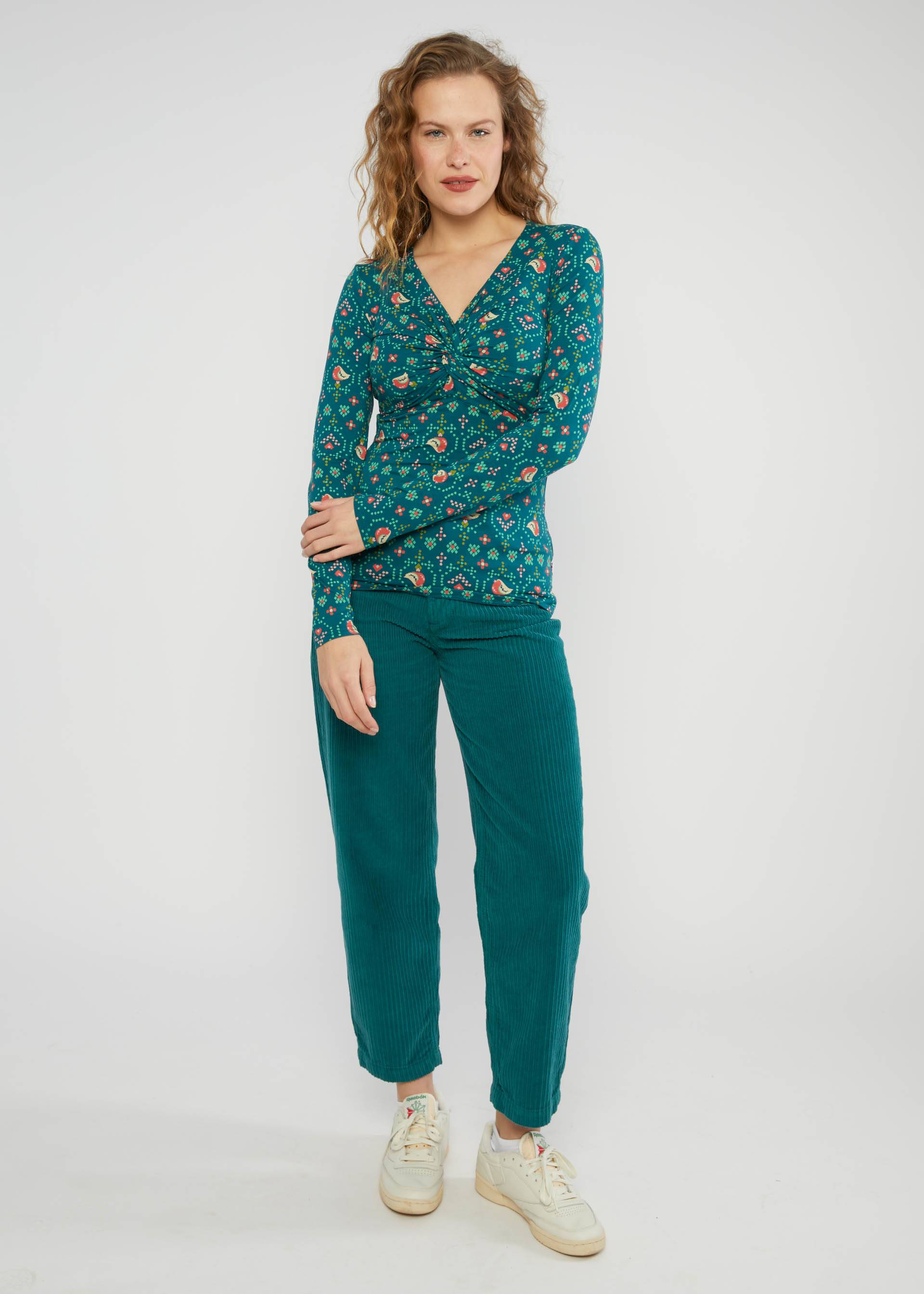 Longsleeve Hot Knot Lacy, birds of fair isle, Shirts, Gr&uuml;n