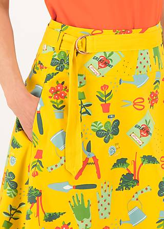 Circle Skirt bonjour le jardin, let love grow, Skirts, Yellow