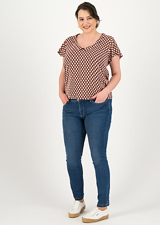 Short sleeve blouse feed the birds, om shanti, Blouses & Tunics, Blue