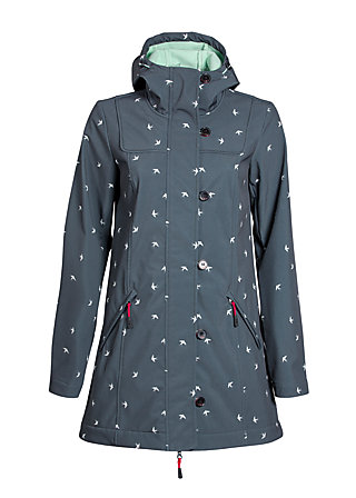 Softshelljacke wild weather long Anorak, black gold, Jacken & Mäntel, Schwarz