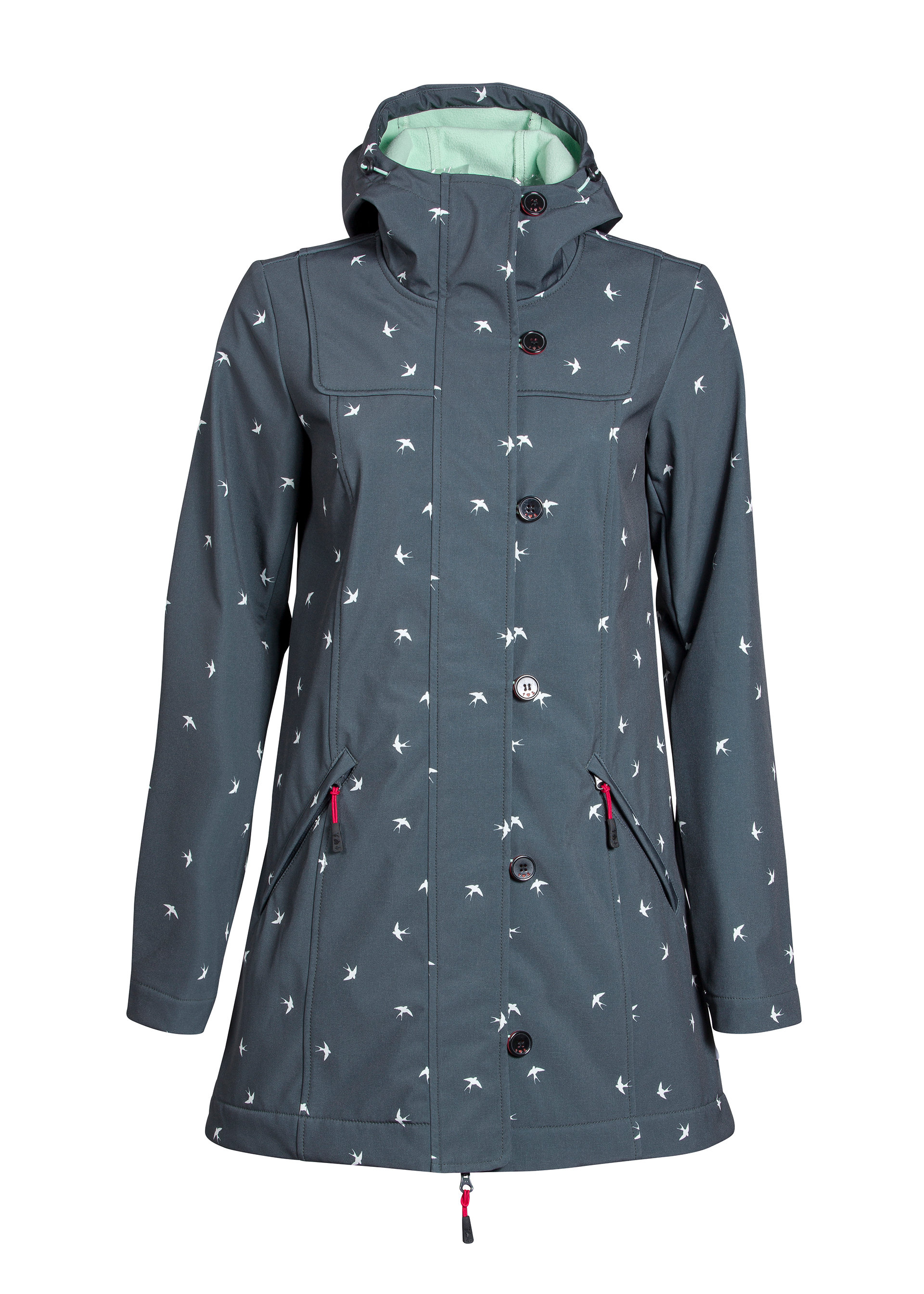 Softshelljacke wild weather long Anorak, black gold, Jacken & Mäntel, Schwarz