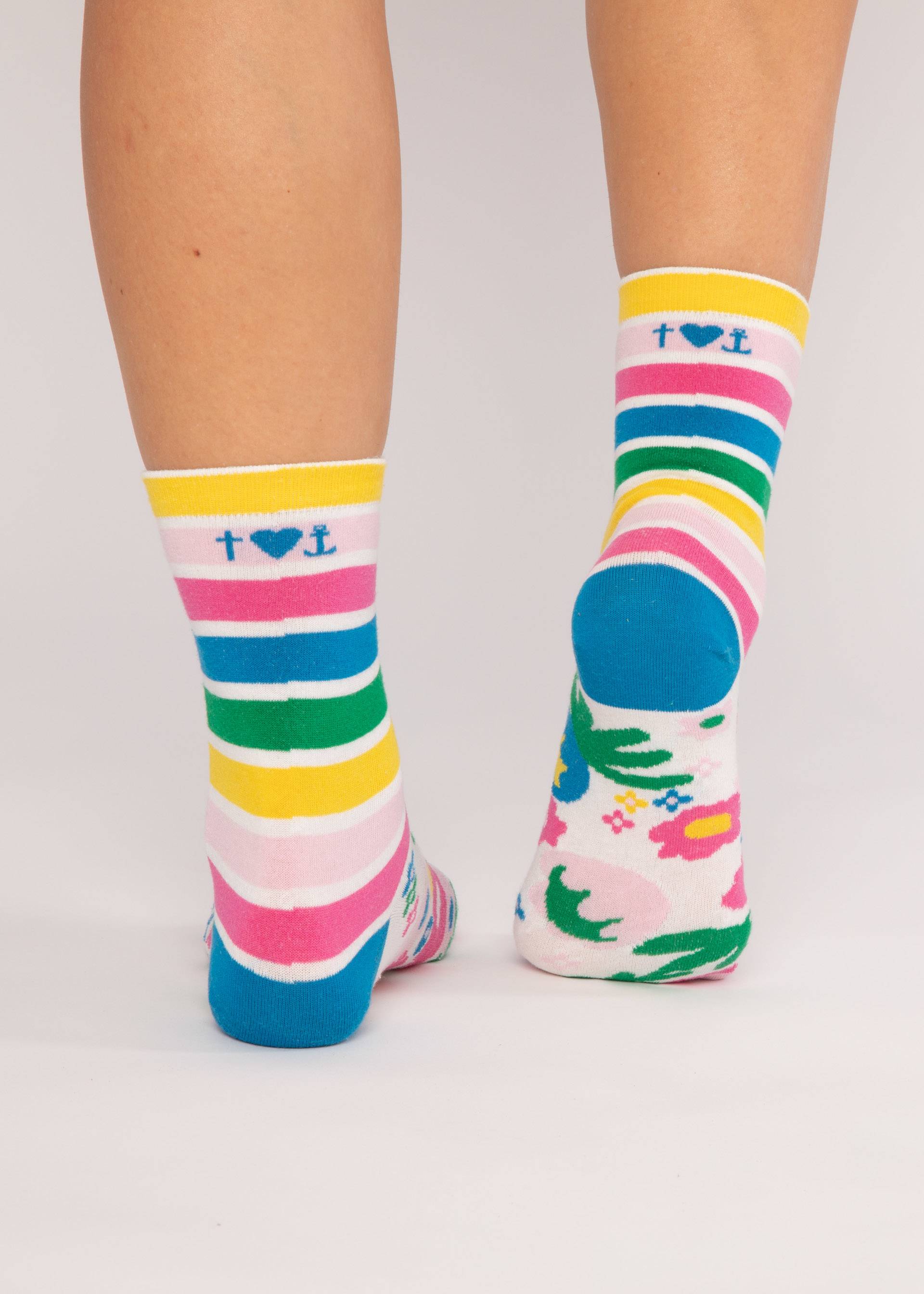 Cotton socks Sensational Steps, playful mix and match, Socks, White