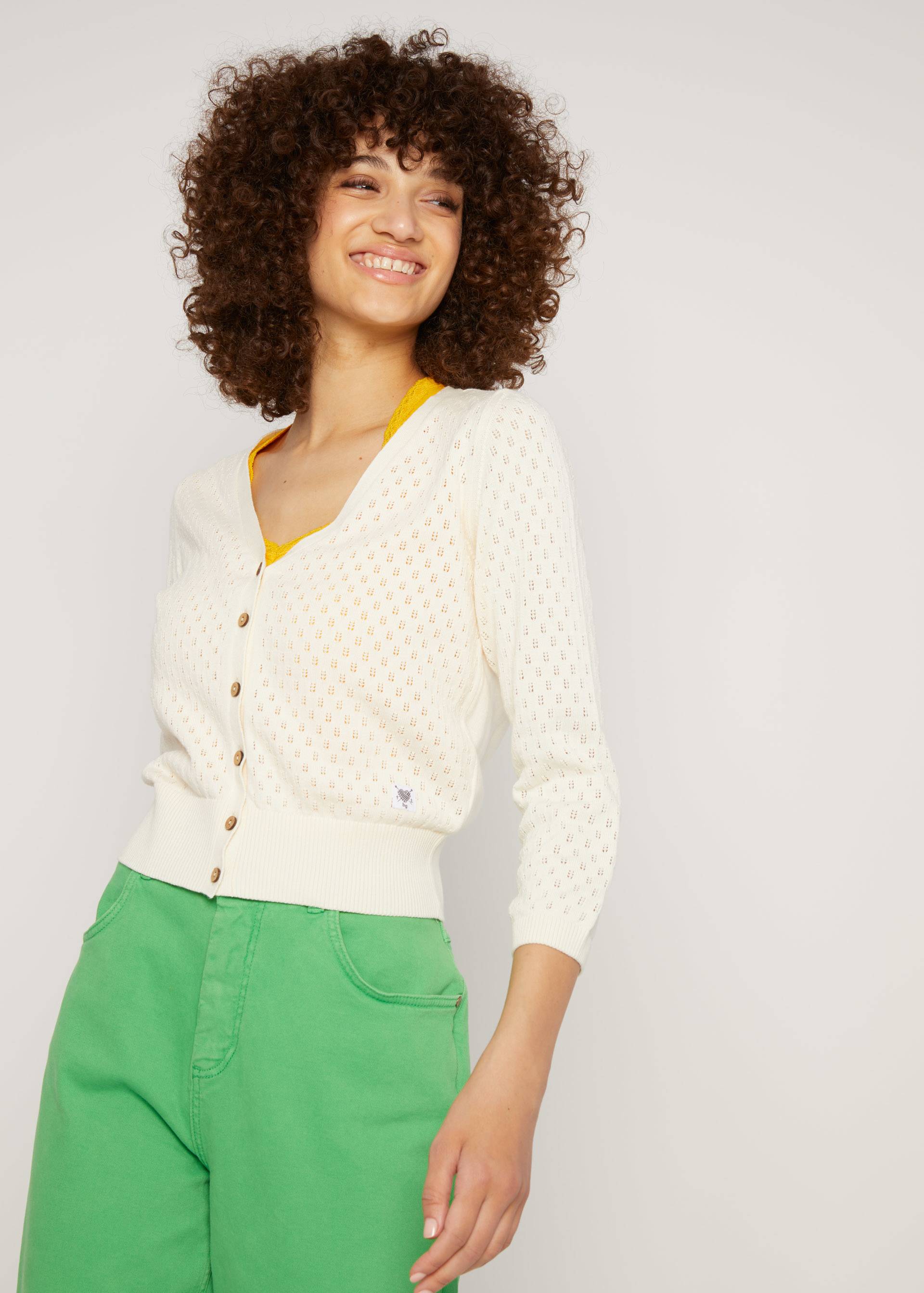 Cardigan Sweet Petite, traditional white knit, Cardigans, Wei&szlig;