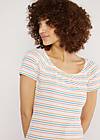 T-Shirt Vintage Heart, petite rainbow stripes, Shirts, Weiß