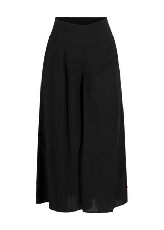 Culottes In Full Bloom, deep summer night, Trousers, Black