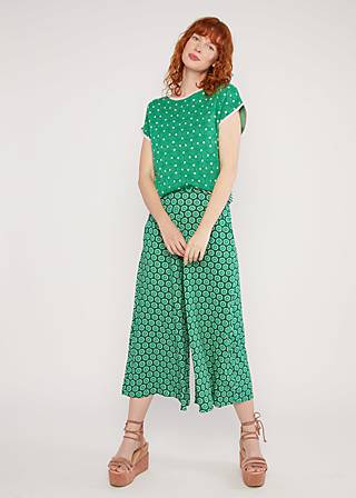 Culottes In Full Bloom, lively cute flower, Trousers, Green