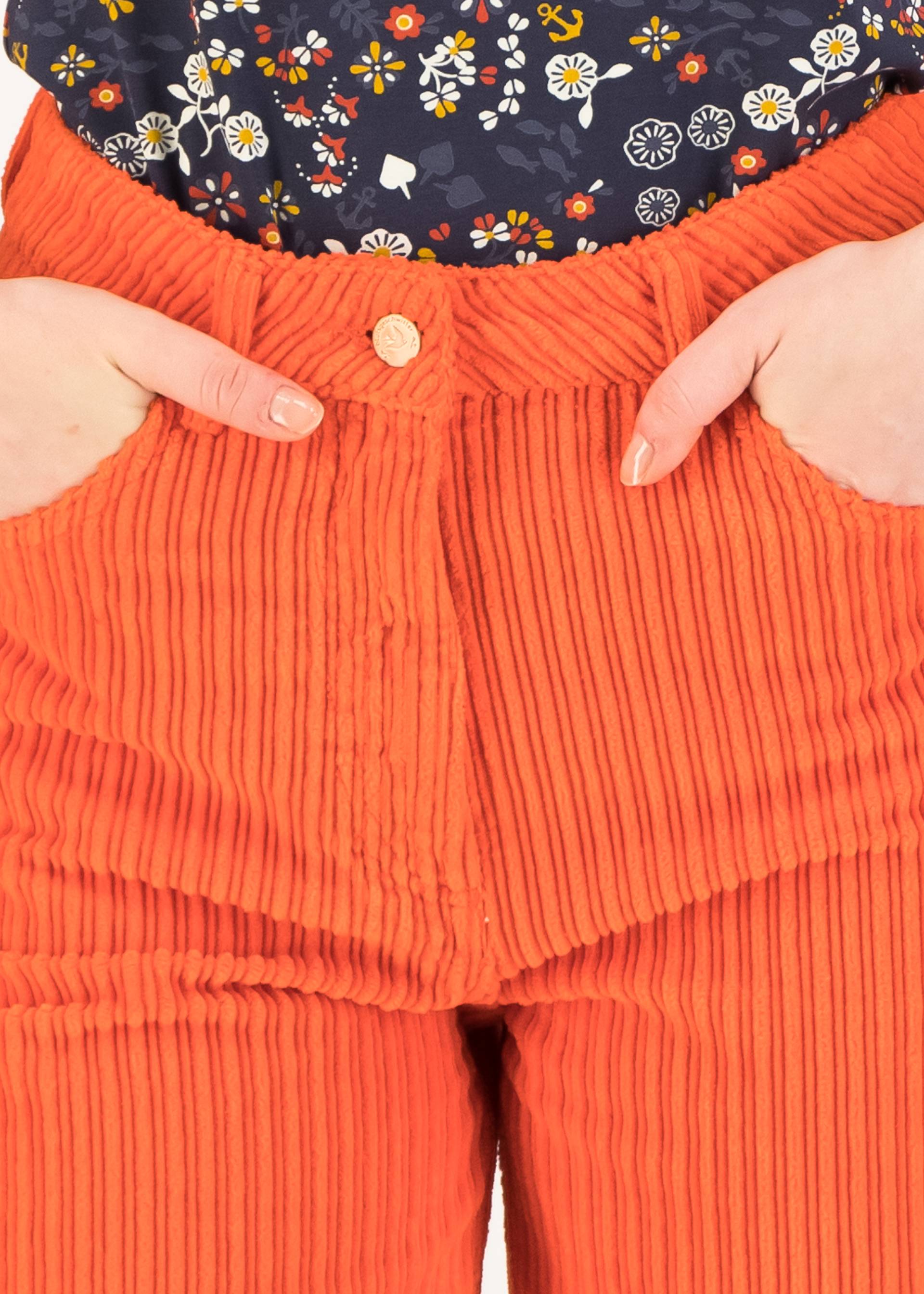 Corduroy Pants High Waist Olotte, rusty rose, Trousers, Orange