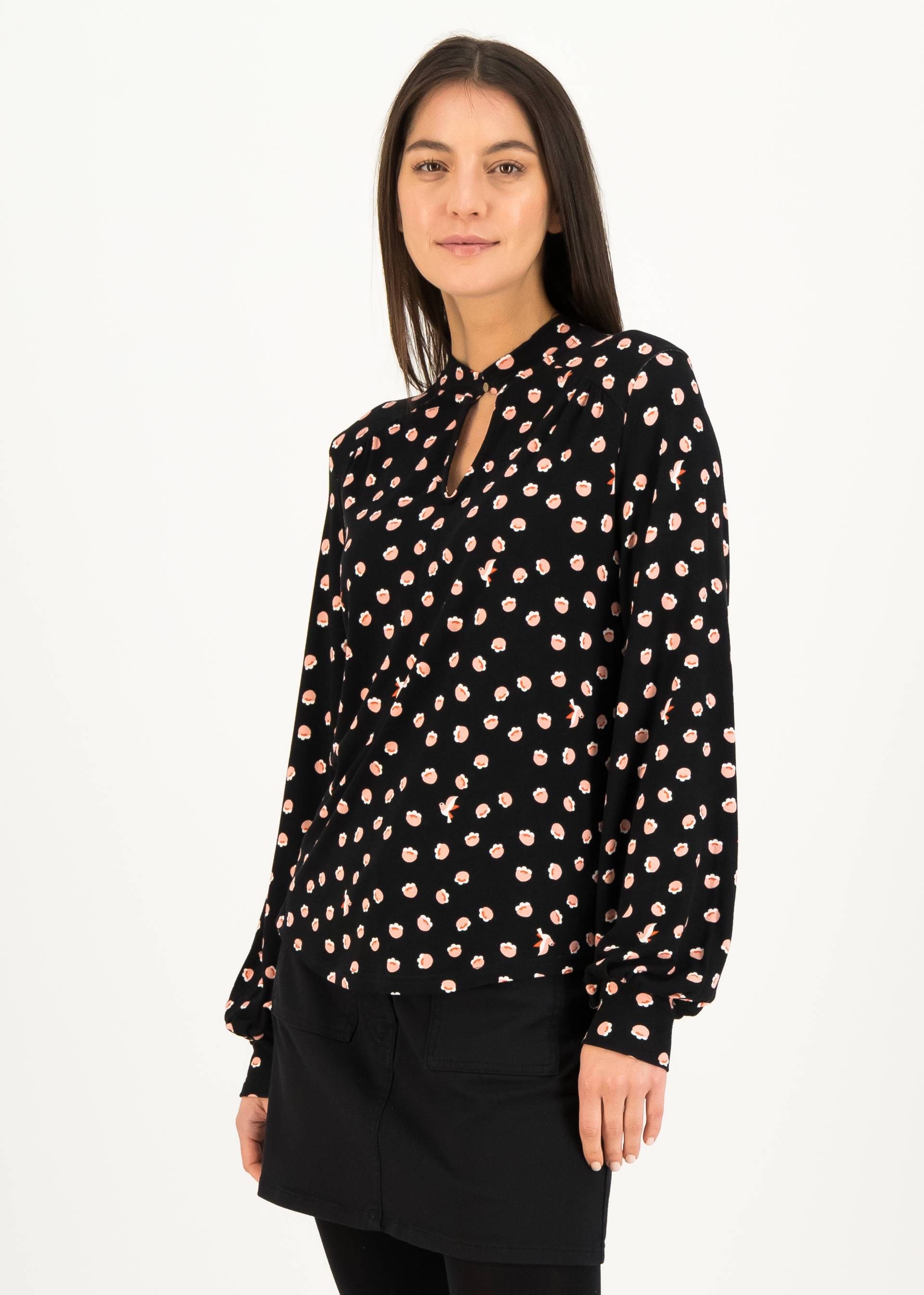 Schluppenbluse L'Odelette pour Helma, little dove blossom, Blusen & Tuniken, Schwarz