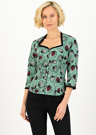 Shirt forest lady, falling leaves, Blouses & Tunics, Green