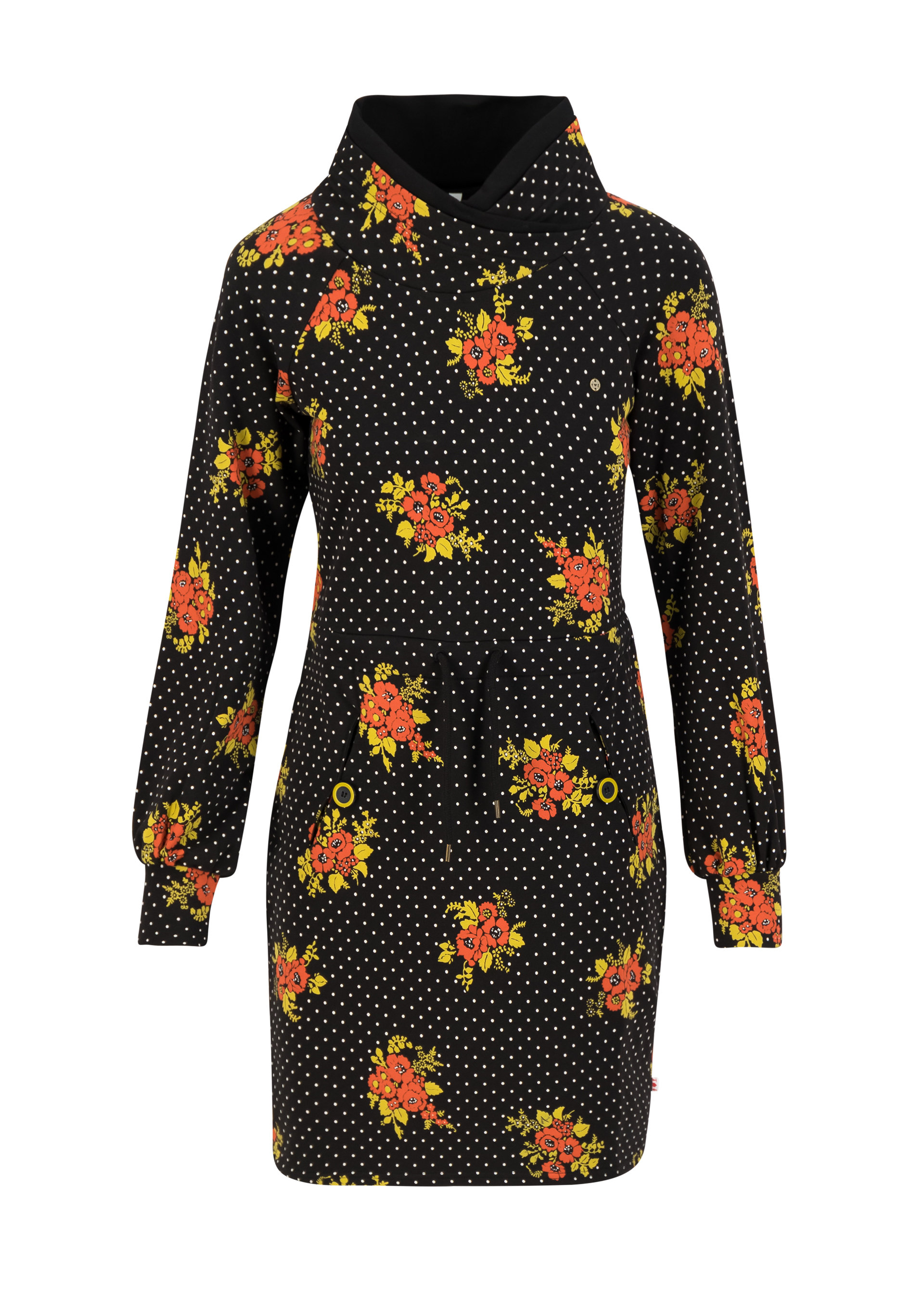 Sweatkleid mushroom party, forest flower, Kleider, Schwarz