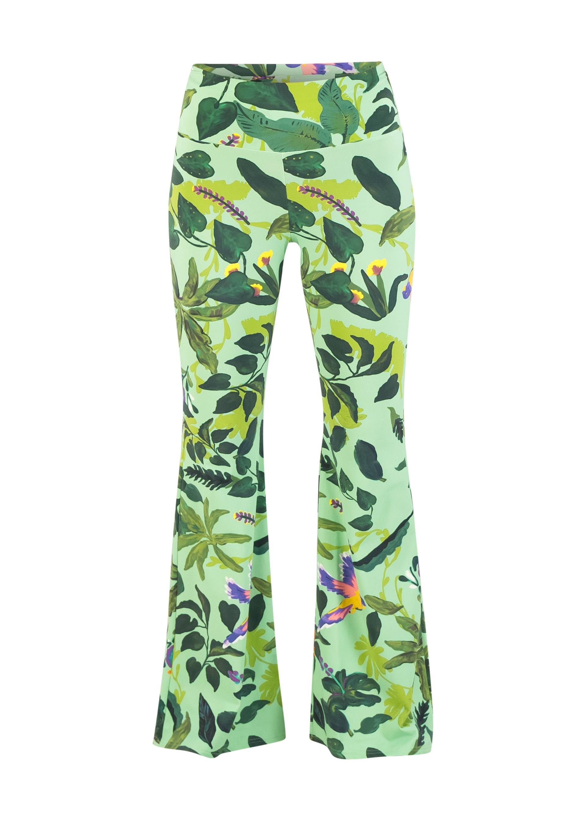 Flares Dancing Jazz, tropical feeling, Trousers, Green