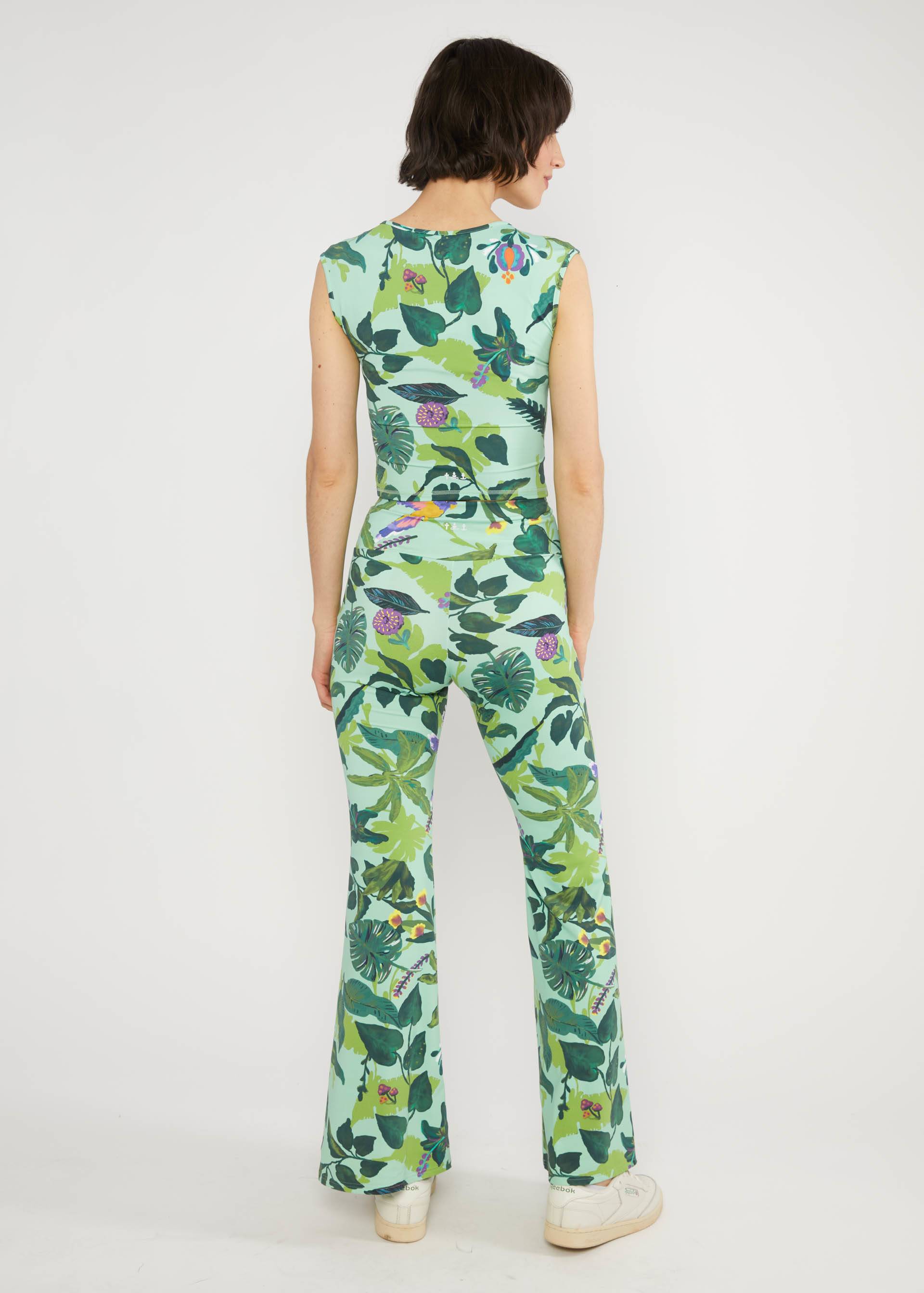 Flares Dancing Jazz, tropical feeling, Trousers, Green