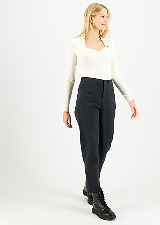 Boyfriend Hose high waist mom, black ink, Hosen, Schwarz