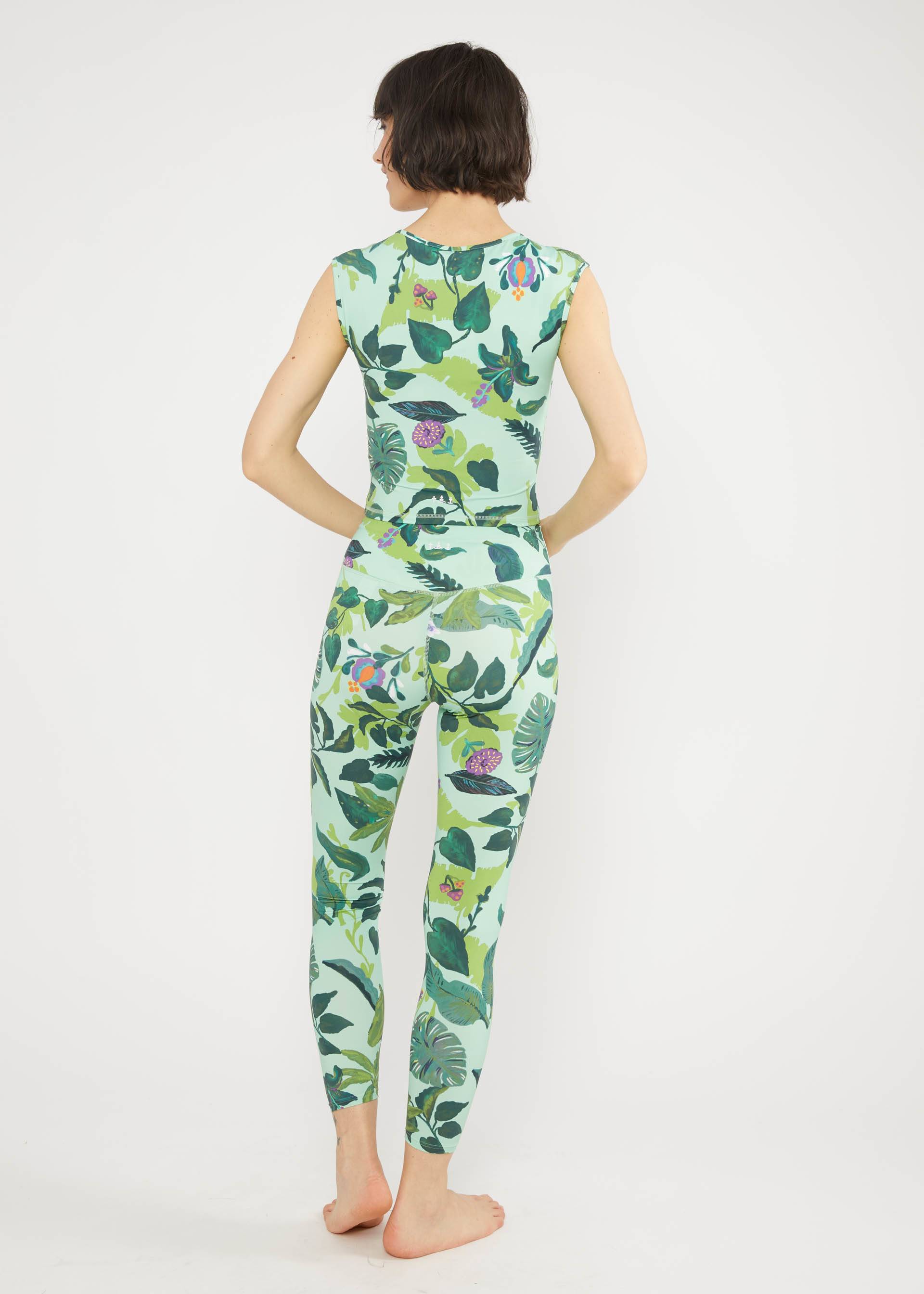 Sports Leggings Ohmm Legs, tropical feeling, Leggings, Green