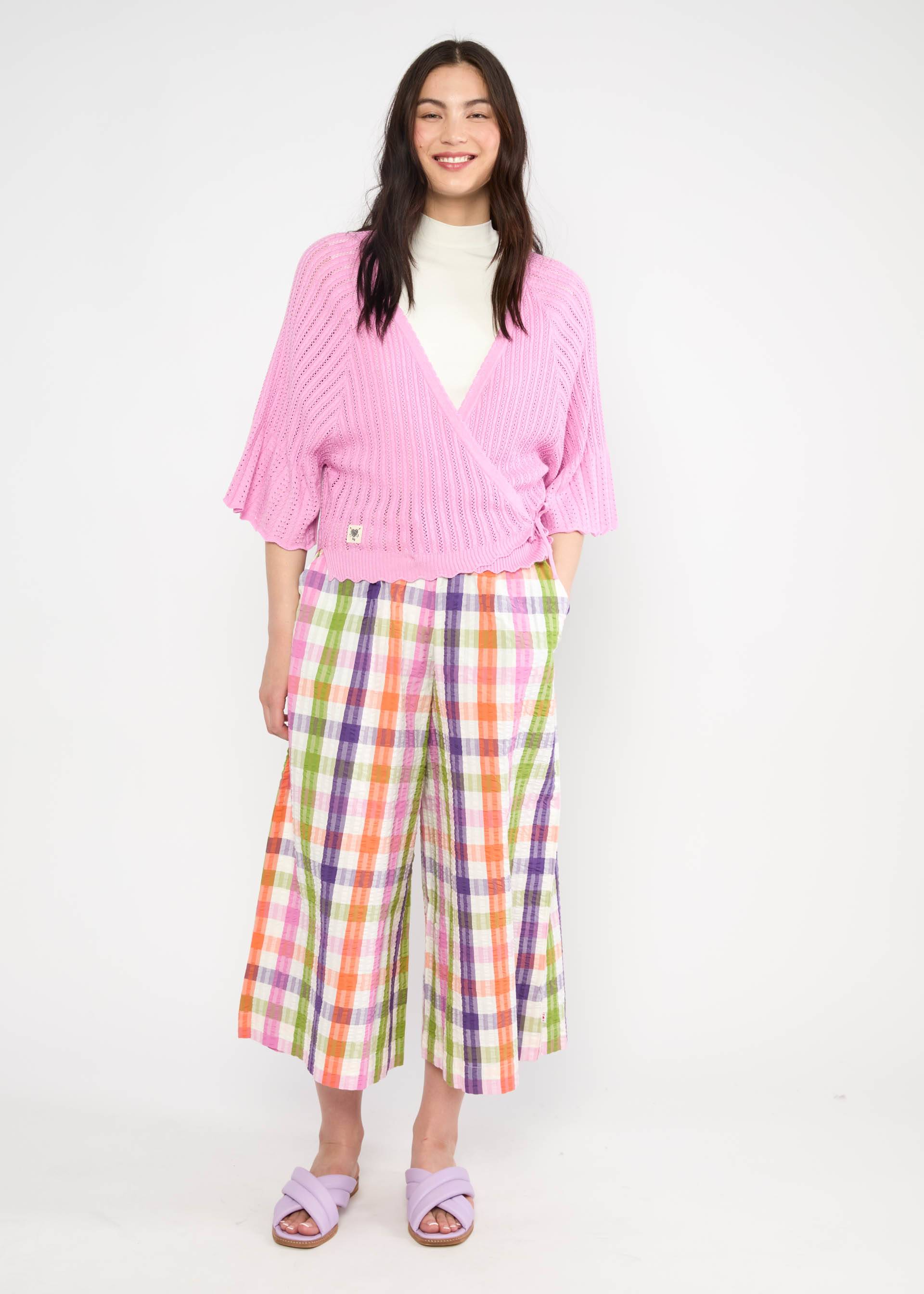 Summer Pants Style Traveller, happy color vichy, Trousers, Blue