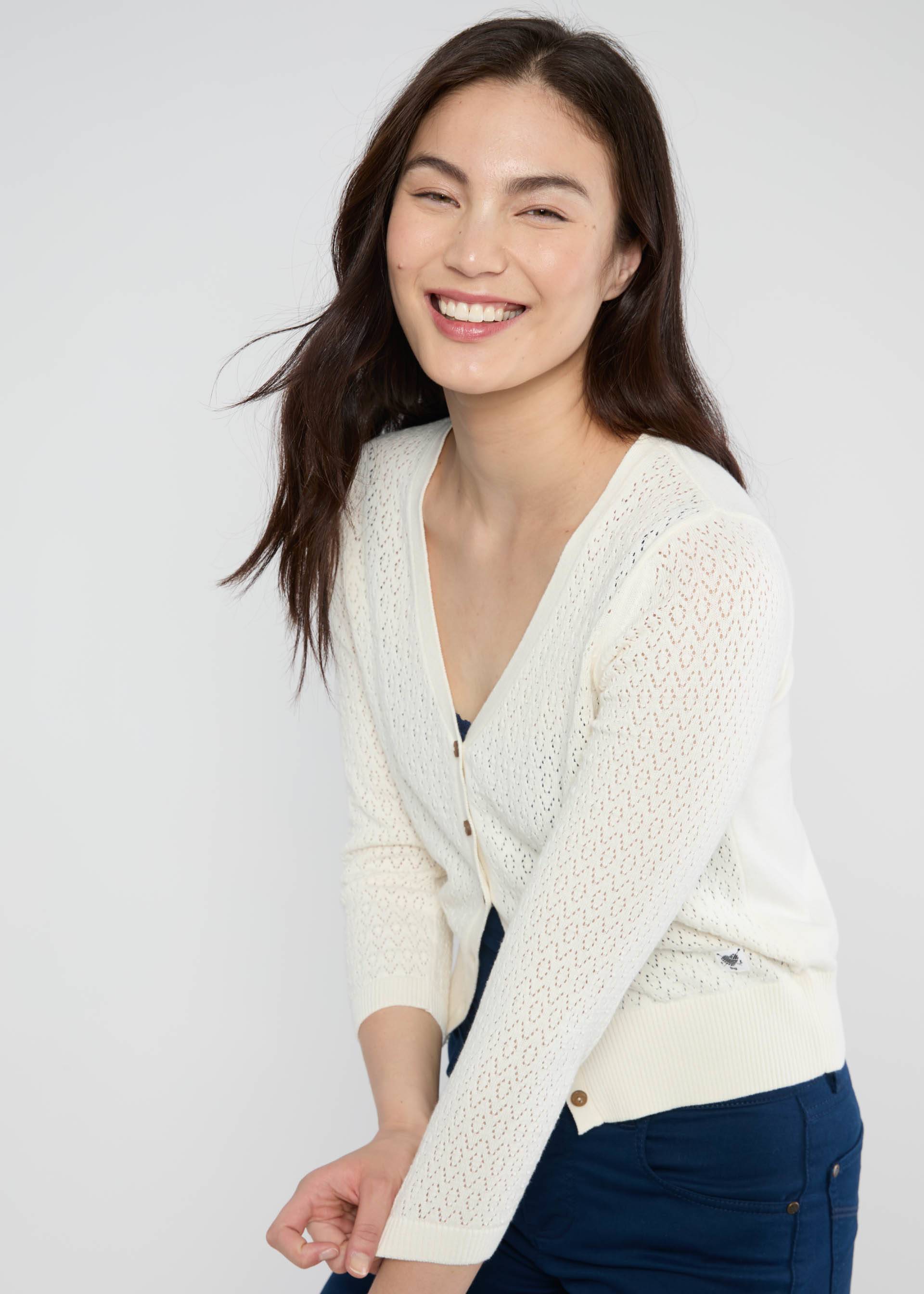 Cardigan Sweet Petite, ivory bliss white, Cardigans, Weiß